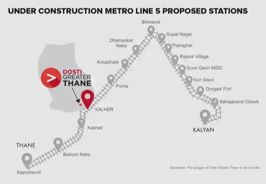 Thane Bhiwandi Kalyan  Metro 5 Proposed Staions